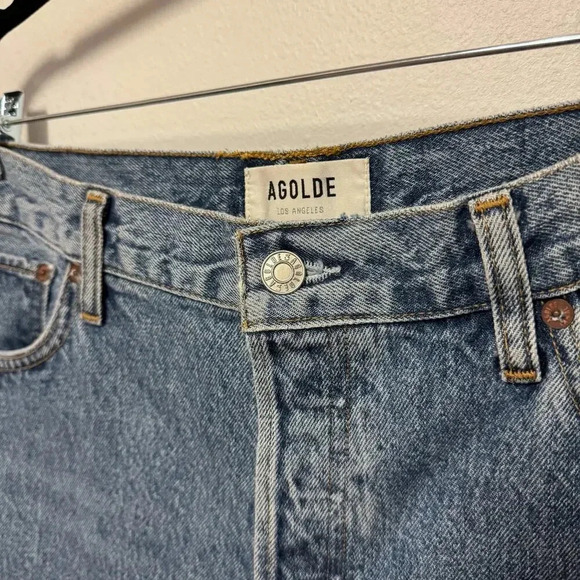 NWOT $198 AGOLDE Relaxed Boot Jeans - Frayed Hem Denim Organic Cotton Mid-Rise - Picture 4 of 11